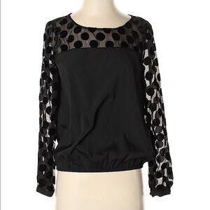 NINE WEST VINTAGE AMERICA Shear Dot Mesh Blouse